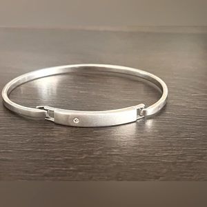 Sterling Silver & Diamond Hot Diamonds UK Bezel Set Diamond Bar Latch Br…